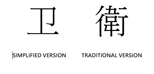 Traditional vs Simplified Chinese 